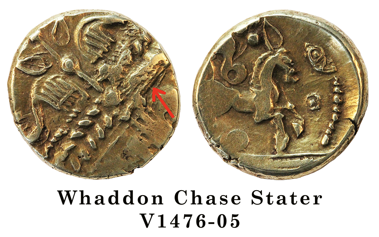 Early Whaddon Chase Stater with obverse die damage